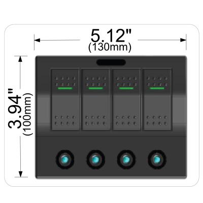 4-Switch Panel W/Lighted Breakers Black Bulldog Winch