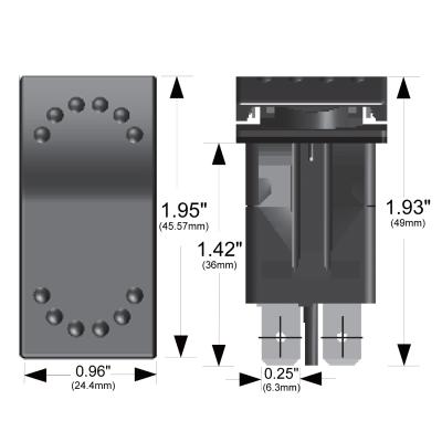 Rocker Switch - Momentary On/Off 4-Pin Black Bulldog Winch