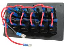 5-Switch Voltmeter Panel W/Breakers Black Bulldog Winch